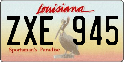 LA license plate ZXE945