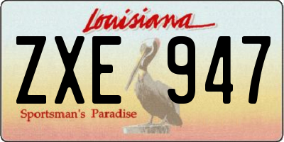 LA license plate ZXE947