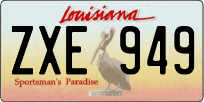 LA license plate ZXE949