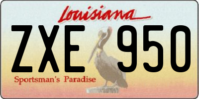 LA license plate ZXE950