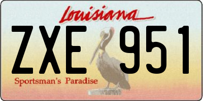 LA license plate ZXE951