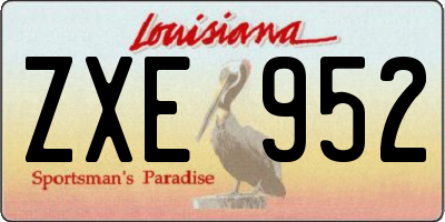 LA license plate ZXE952