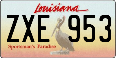 LA license plate ZXE953