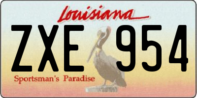 LA license plate ZXE954