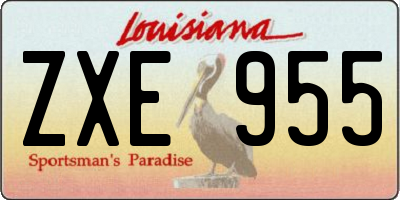 LA license plate ZXE955