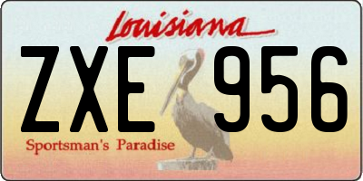 LA license plate ZXE956