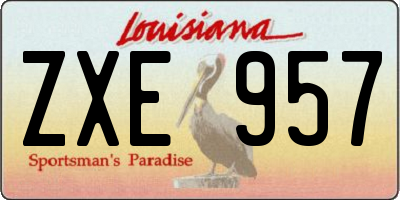 LA license plate ZXE957