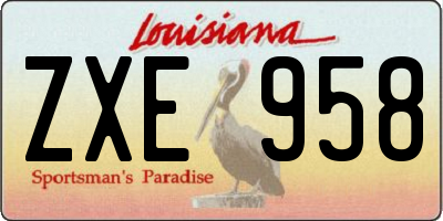 LA license plate ZXE958