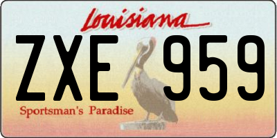 LA license plate ZXE959