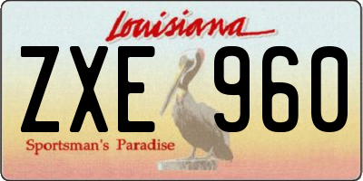 LA license plate ZXE960