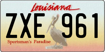 LA license plate ZXE961