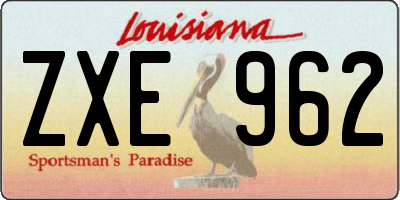 LA license plate ZXE962