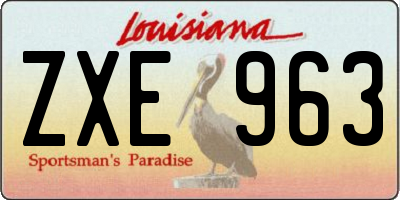 LA license plate ZXE963