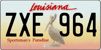 LA license plate ZXE964