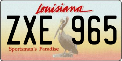 LA license plate ZXE965