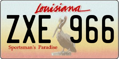 LA license plate ZXE966