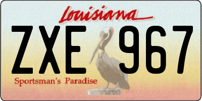 LA license plate ZXE967