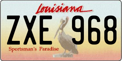 LA license plate ZXE968