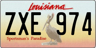 LA license plate ZXE974