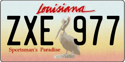 LA license plate ZXE977