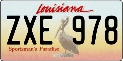 LA license plate ZXE978