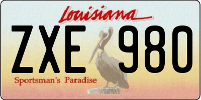 LA license plate ZXE980