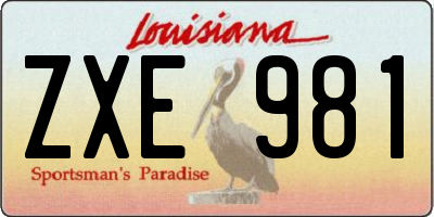 LA license plate ZXE981