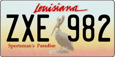 LA license plate ZXE982