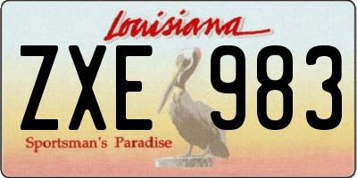 LA license plate ZXE983