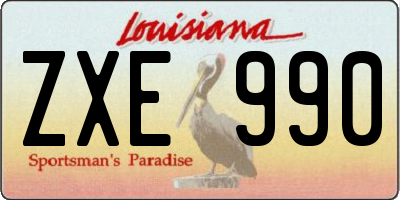 LA license plate ZXE990