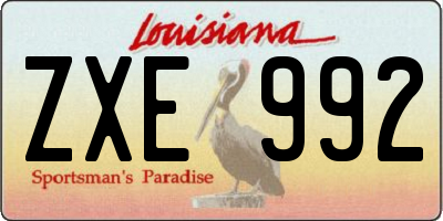 LA license plate ZXE992