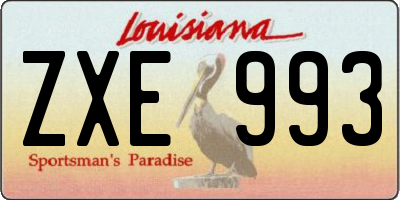 LA license plate ZXE993