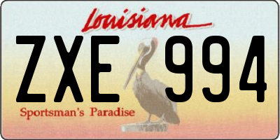 LA license plate ZXE994