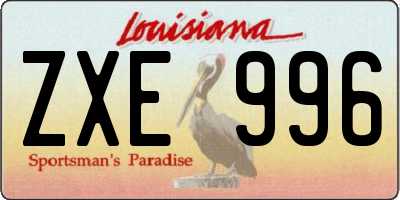 LA license plate ZXE996