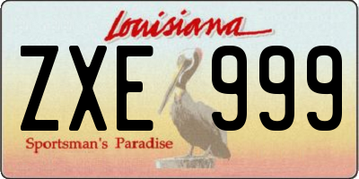 LA license plate ZXE999