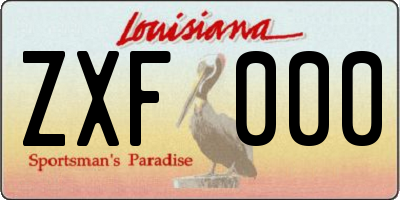 LA license plate ZXF000