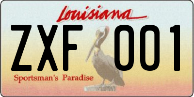 LA license plate ZXF001