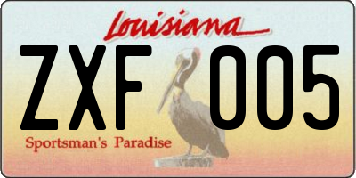 LA license plate ZXF005