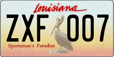 LA license plate ZXF007