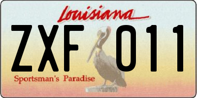 LA license plate ZXF011