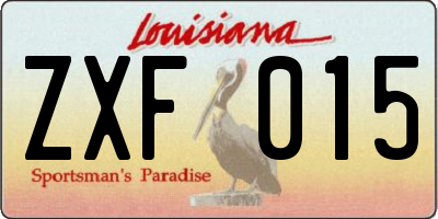 LA license plate ZXF015