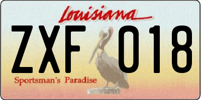 LA license plate ZXF018