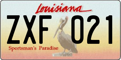 LA license plate ZXF021