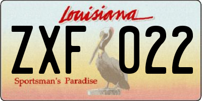 LA license plate ZXF022