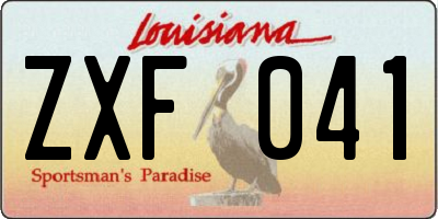 LA license plate ZXF041