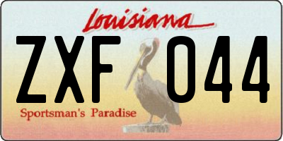 LA license plate ZXF044