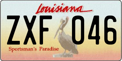 LA license plate ZXF046