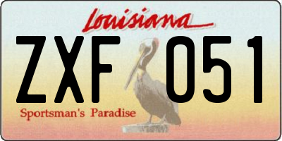 LA license plate ZXF051