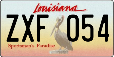 LA license plate ZXF054
