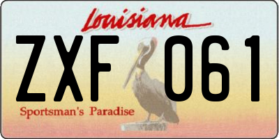 LA license plate ZXF061